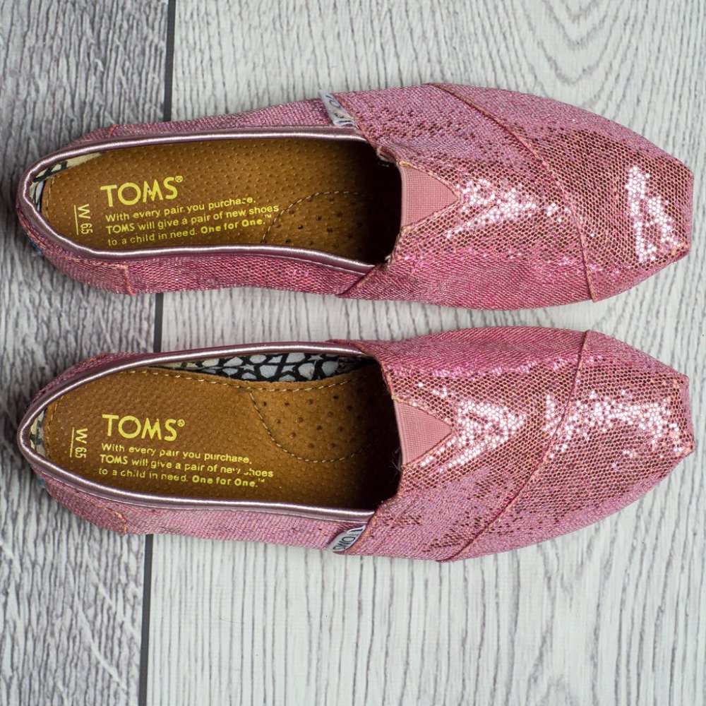 TOMS Classics Pink Glitter